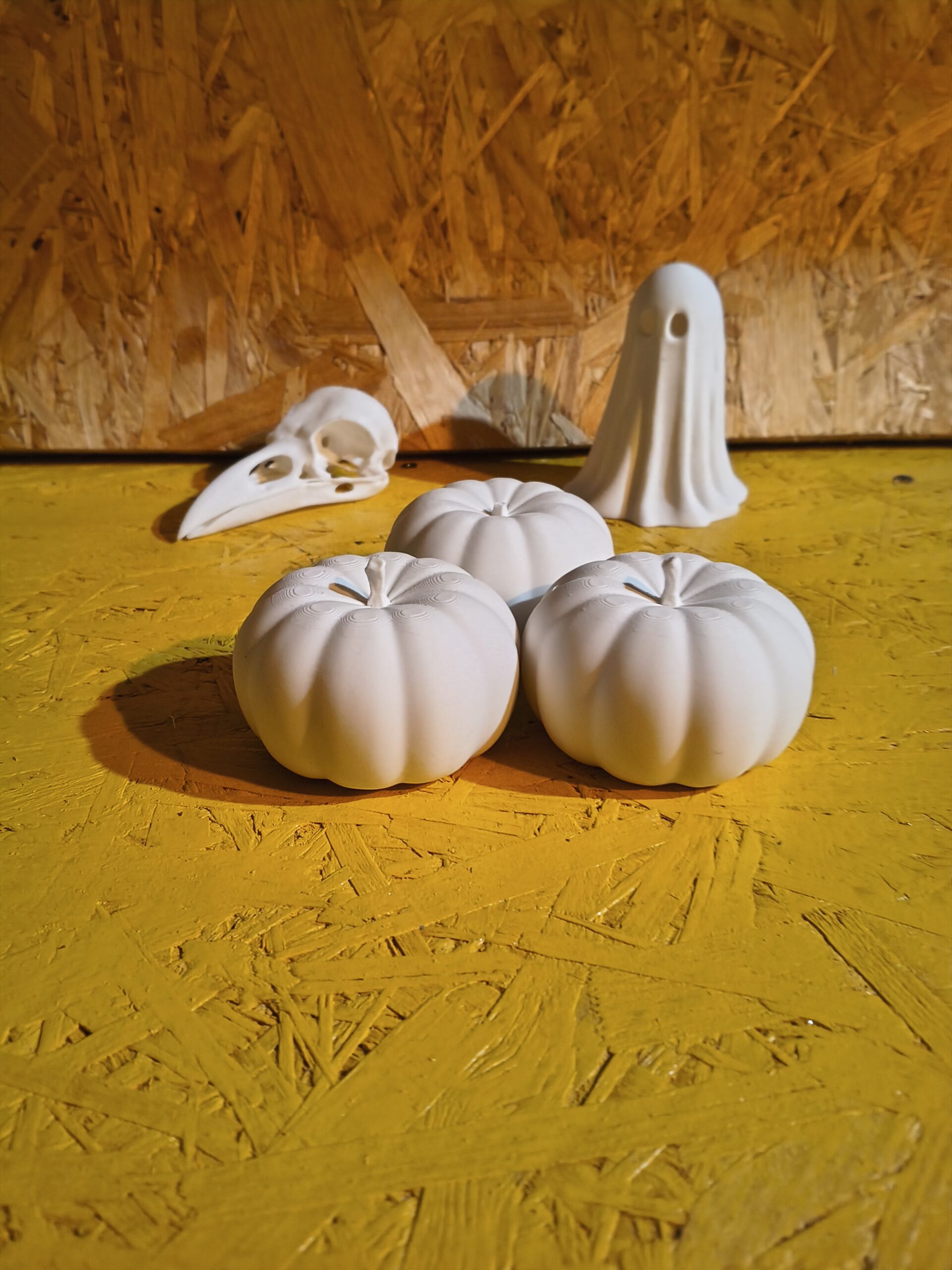 Zestaw do malowania na Halloween — 2 dynie + duch (wydruk 3D)