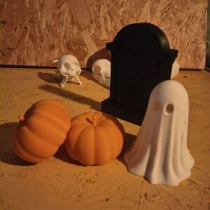 Zestaw dekoracji Halloween – duch i 2 dynie (druk 3D)
